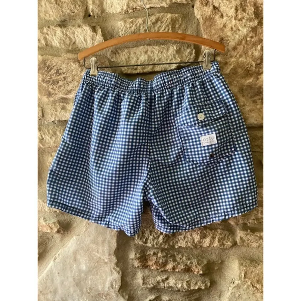 ORTC 2-Piece Short Set - Red & Blue Checkered Swim Shorts - Size L/34